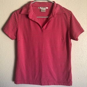 Nike Golf Pink/White Striped Polo